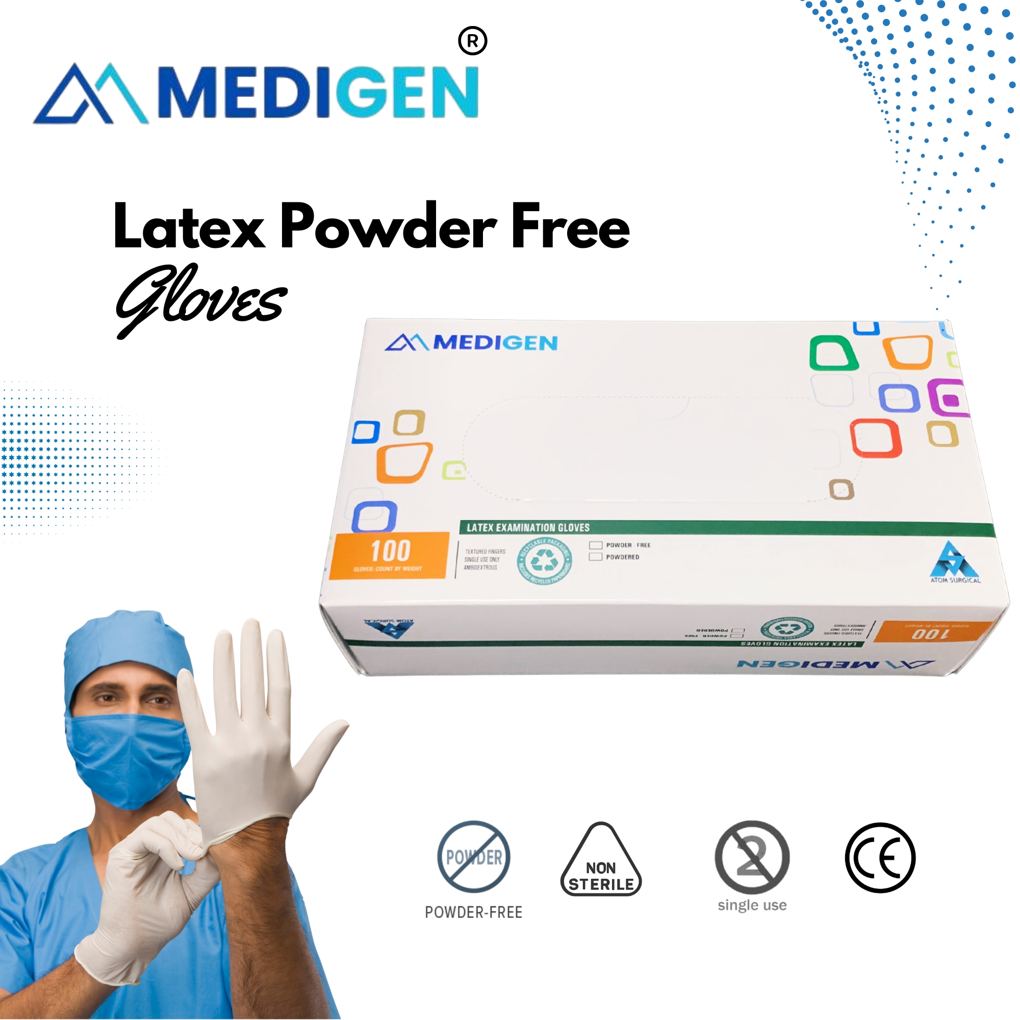 doctor wearing powder free gloves