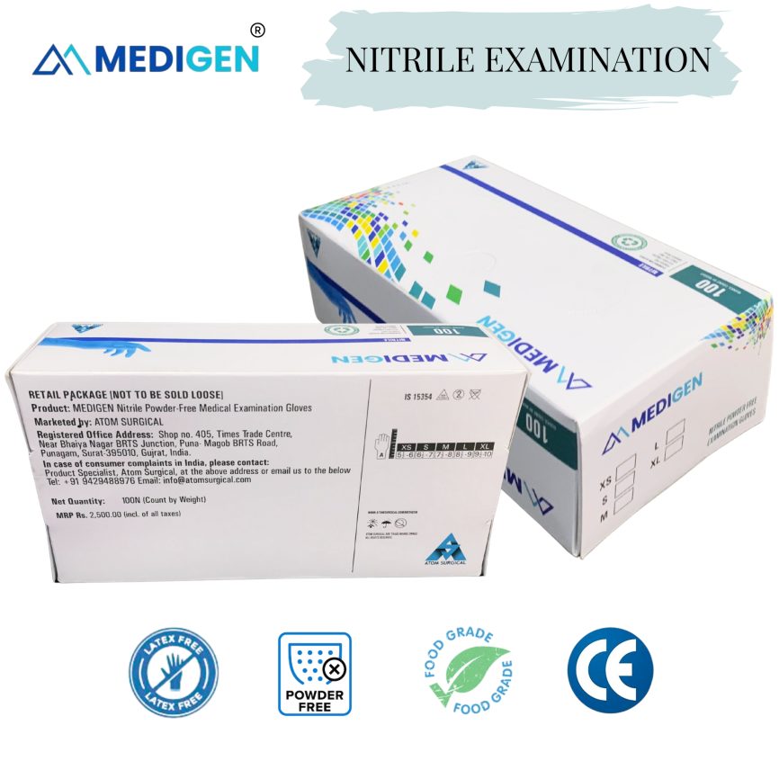 doctor wearing nitrile gloves