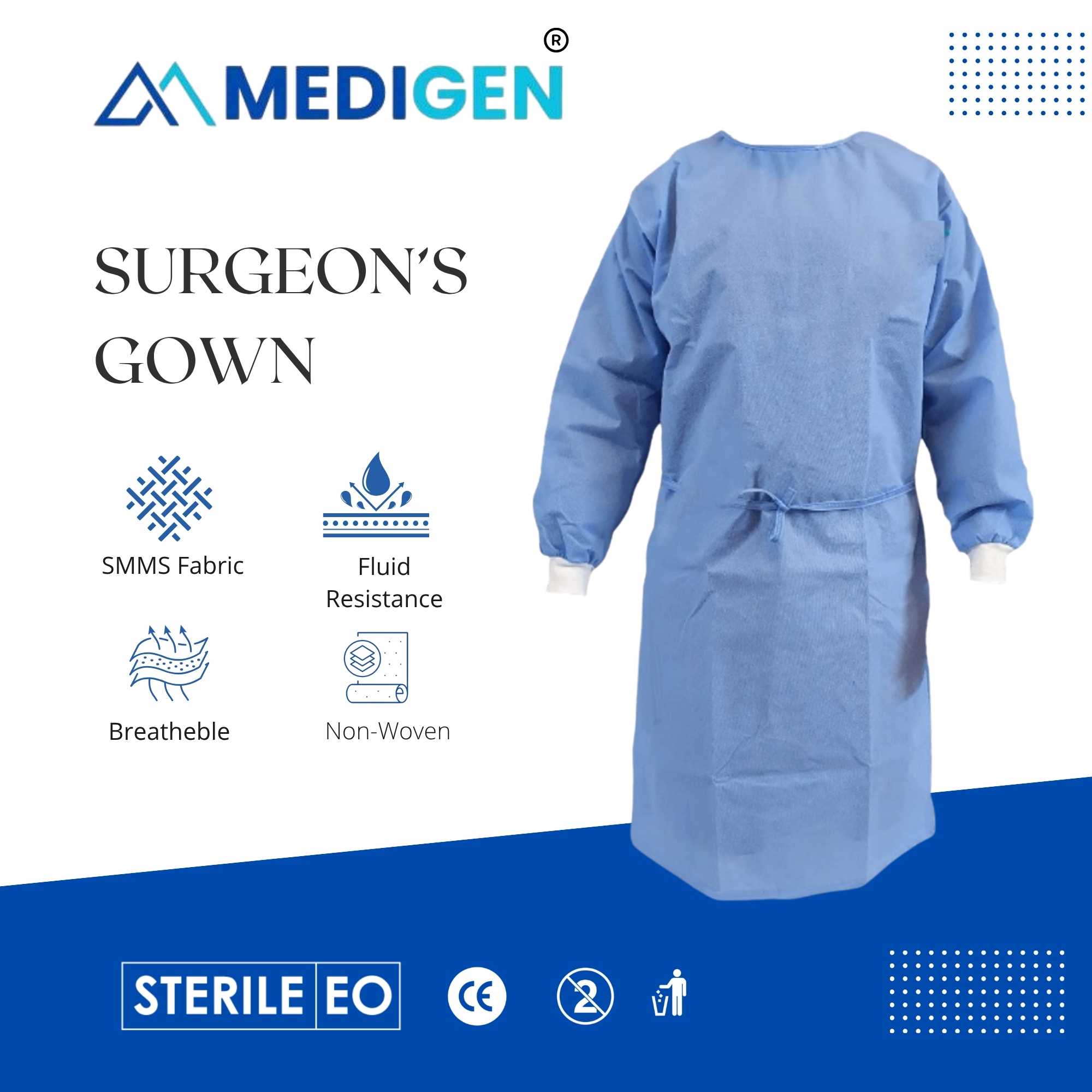 surgeon wearing medical gown in operation theatre