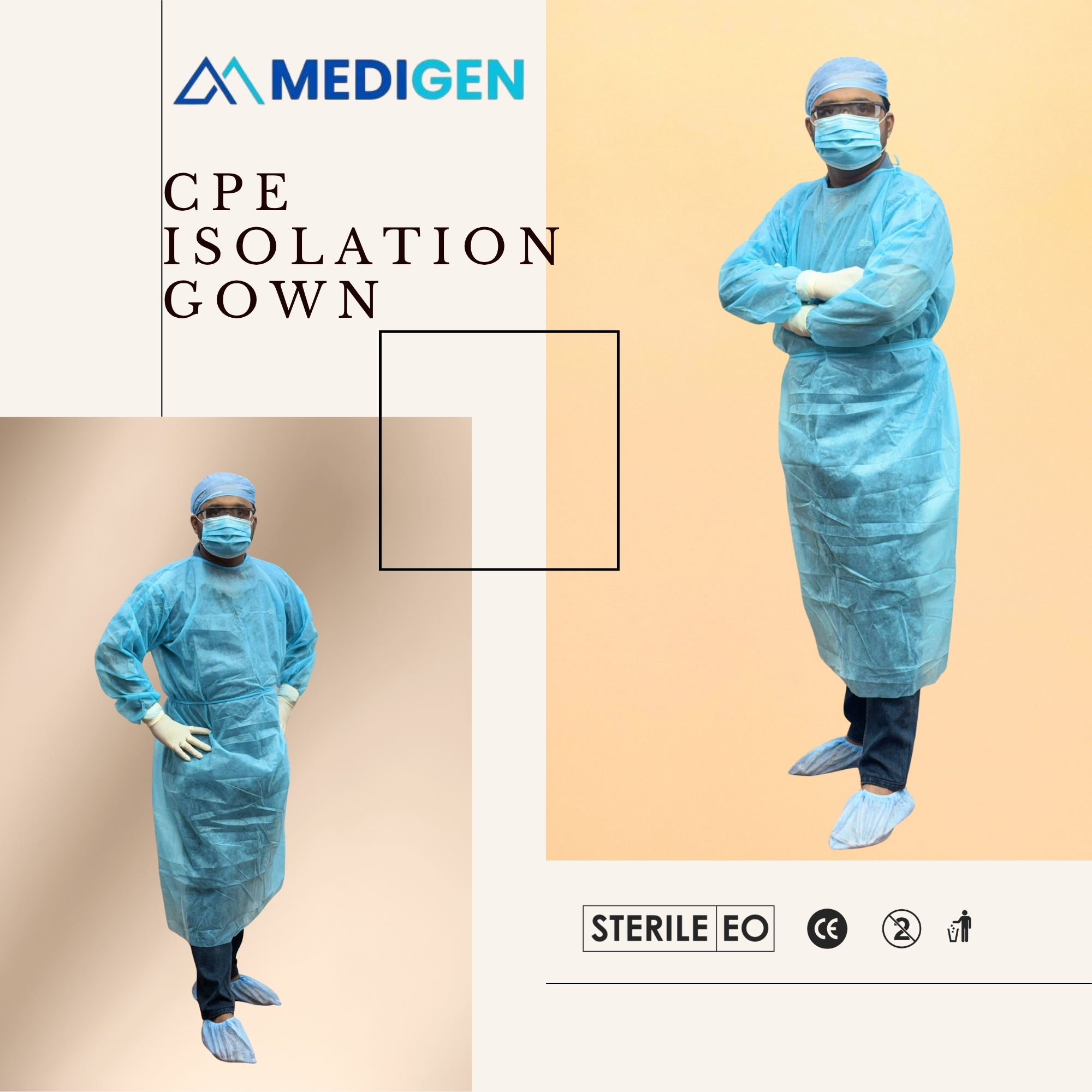 healthcare worker wearing isolation gown