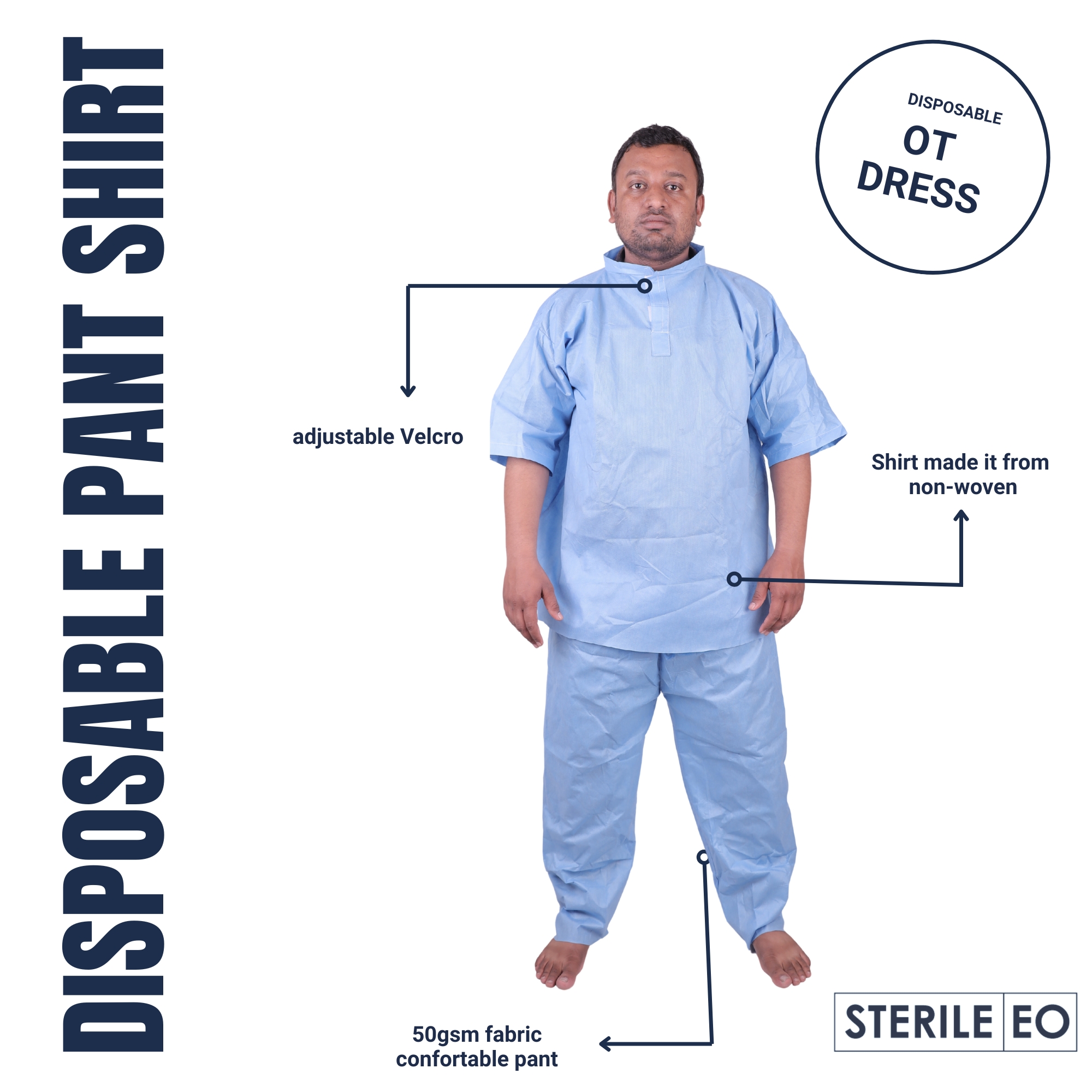 patient wearing hospital pant shirt set