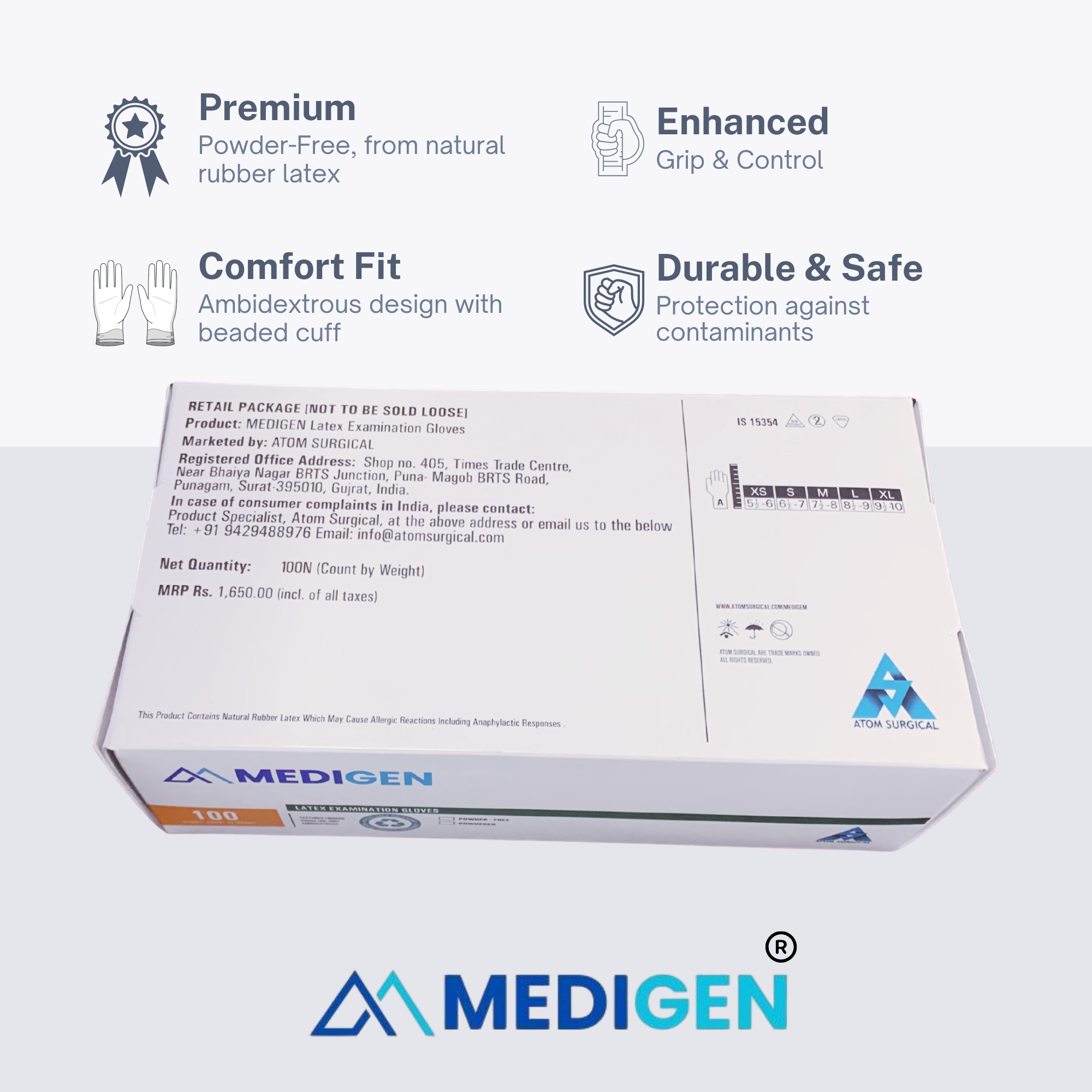 powder free gloves box export packaging