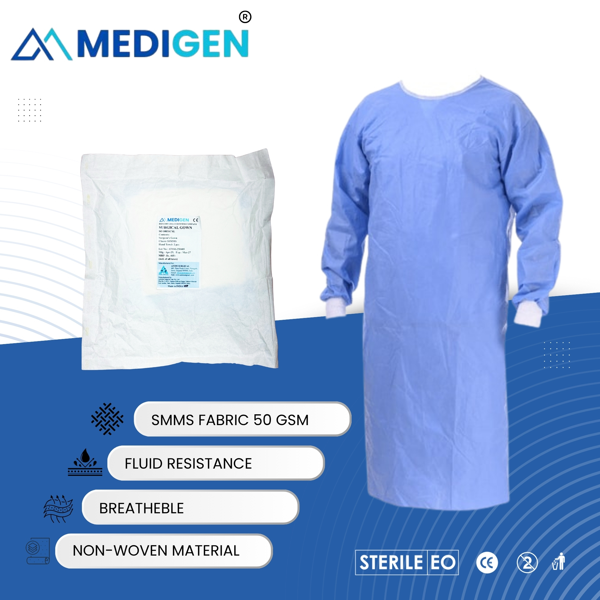 non woven surgical gown texture