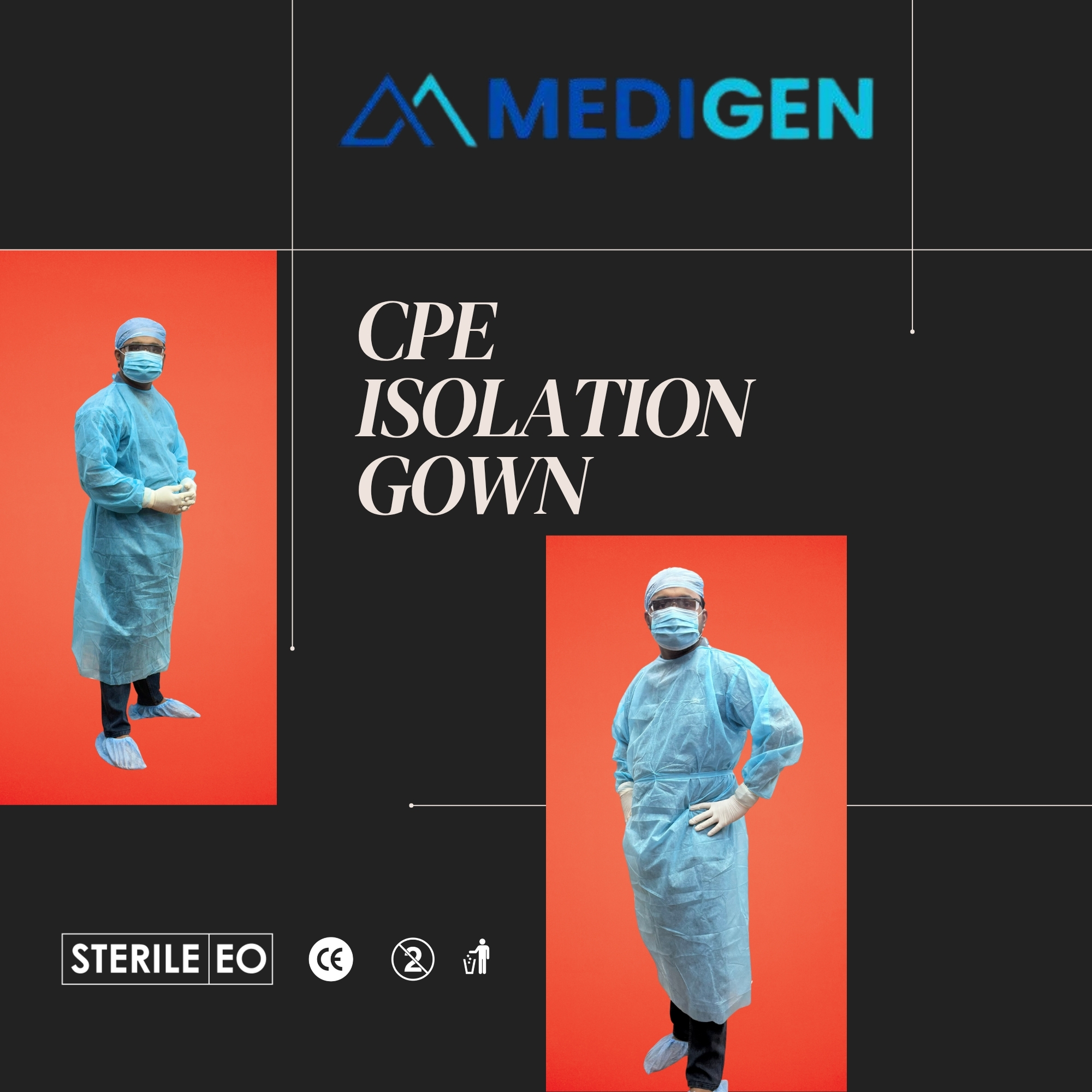 polyethylene isolation gown texture