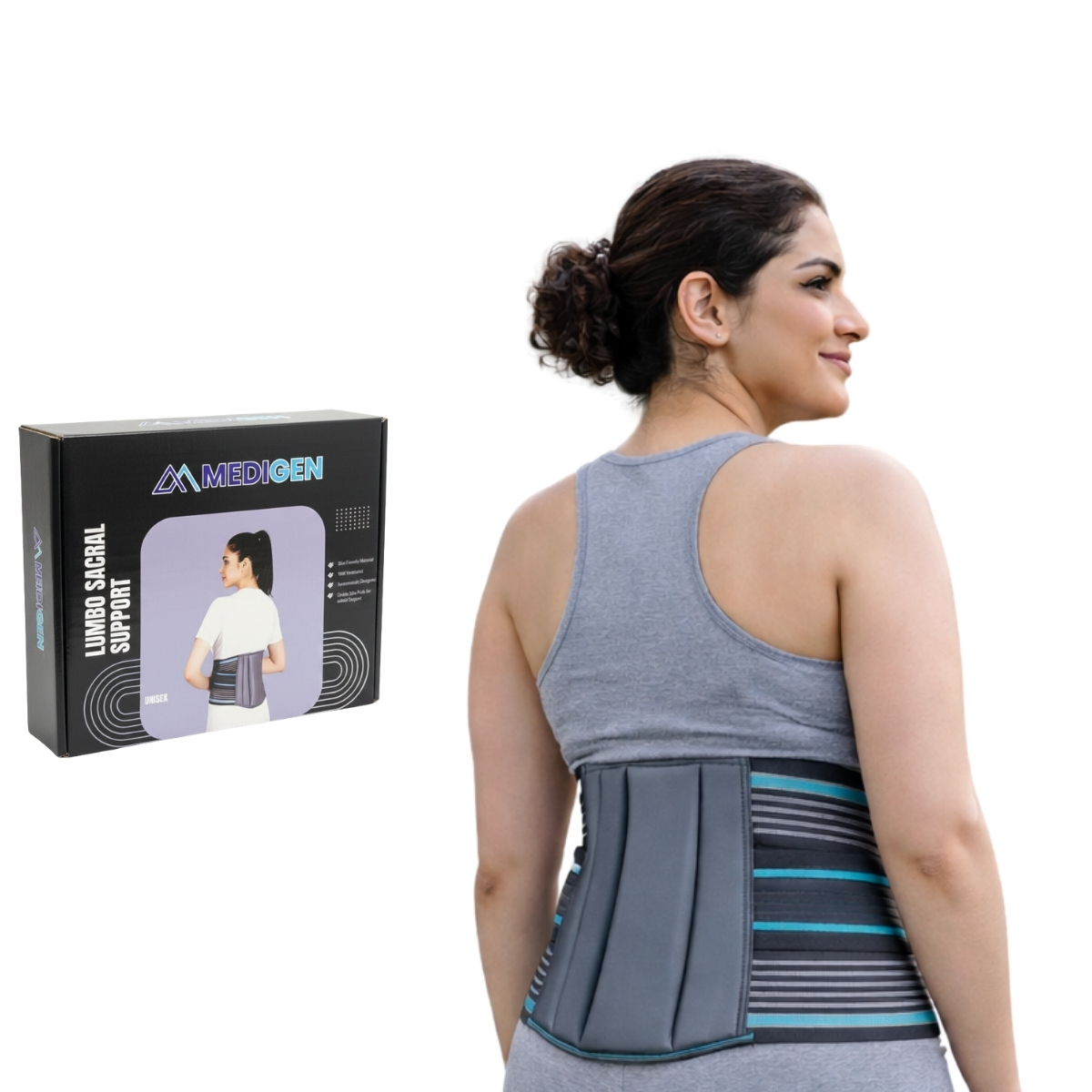Medigen lumbar sacral support belt for lower back support