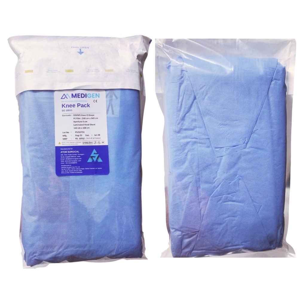 Medigen Knee O Drape for orthopedic surgical procedures