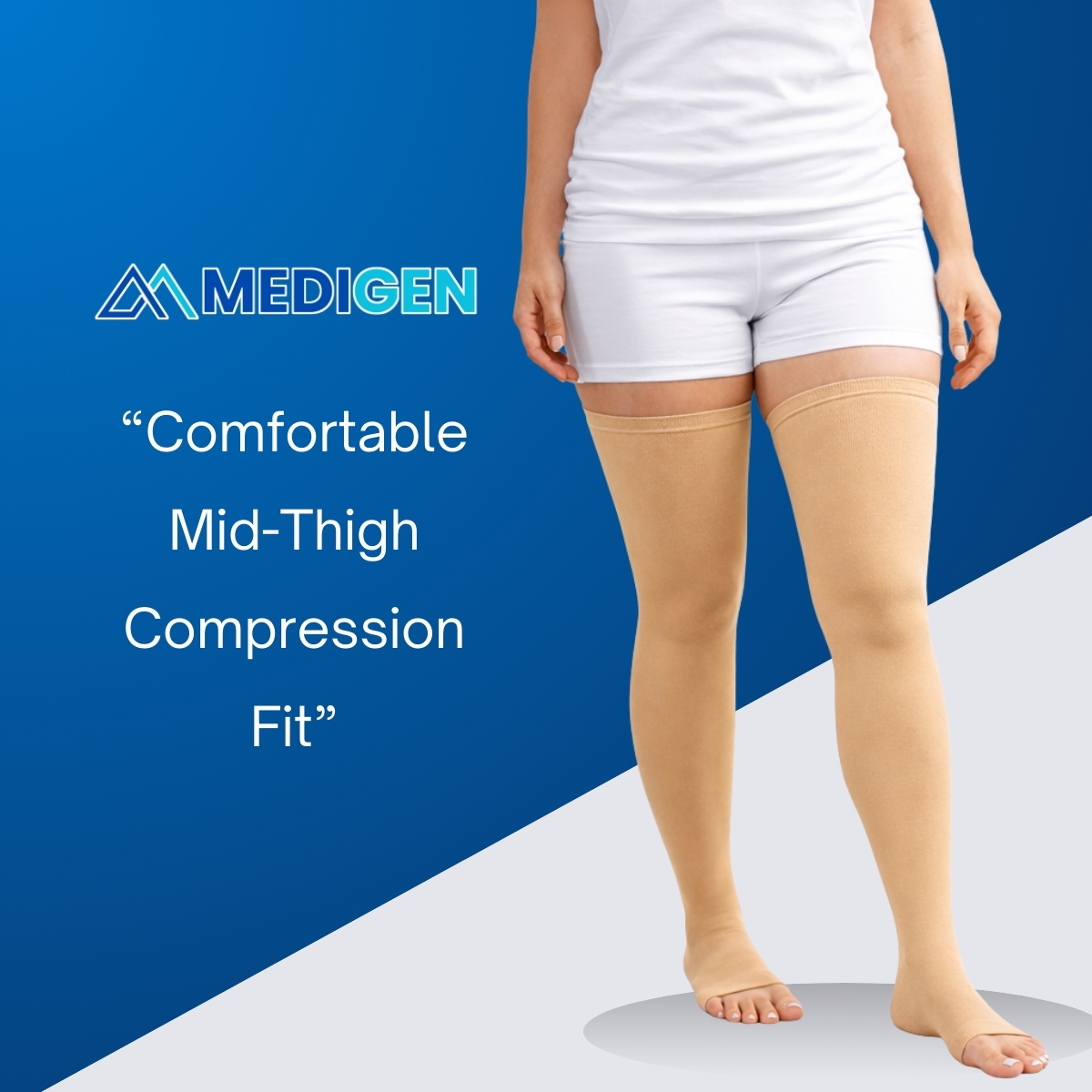 Mid thigh compression stockings for daily wear