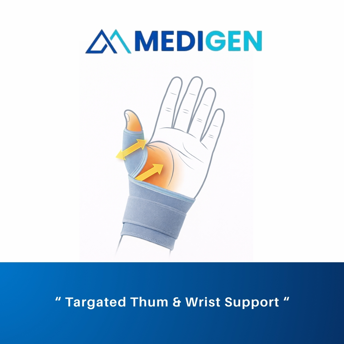 Adjustable wrist support with thumb by Medigen