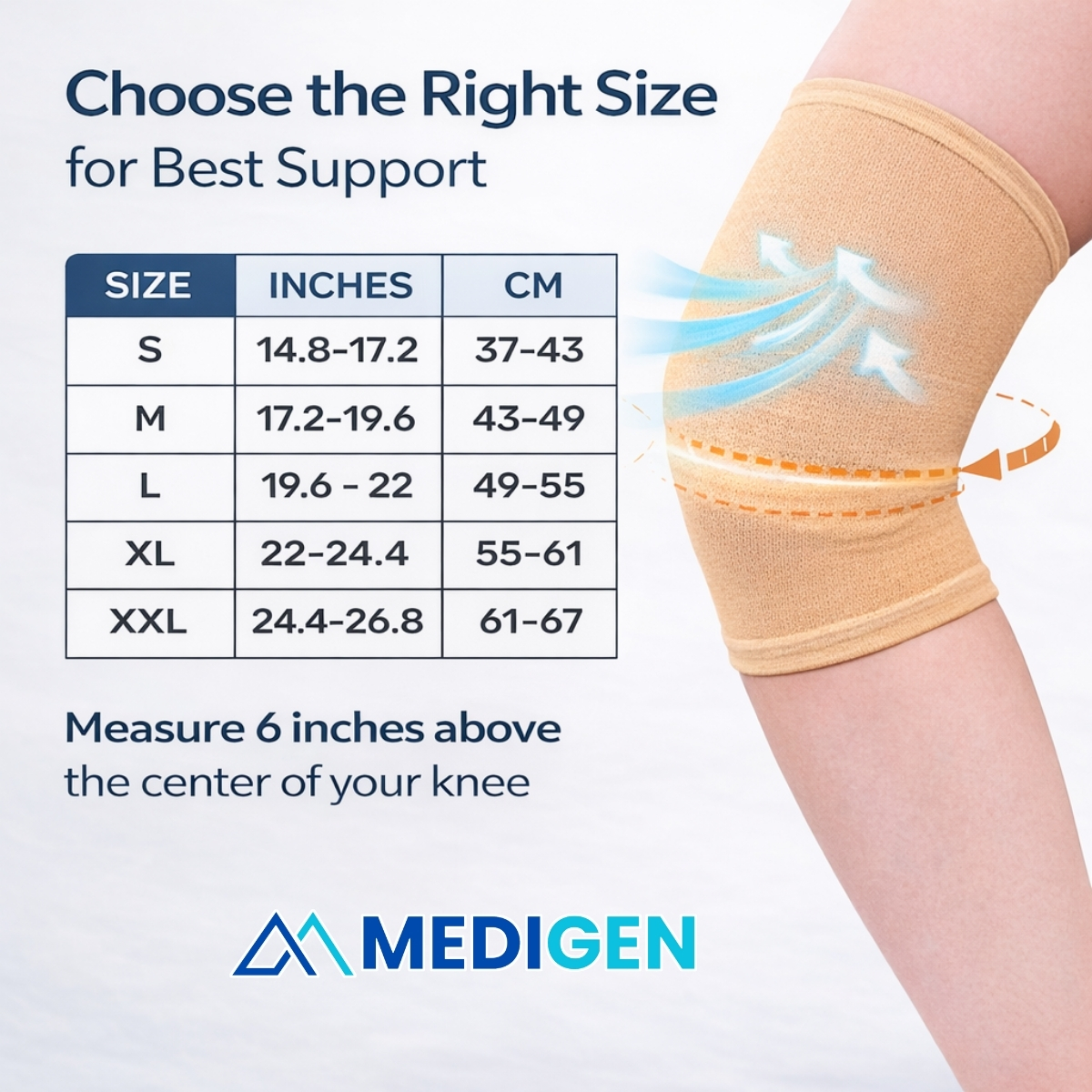 Medical grade knee cap for orthopedic support