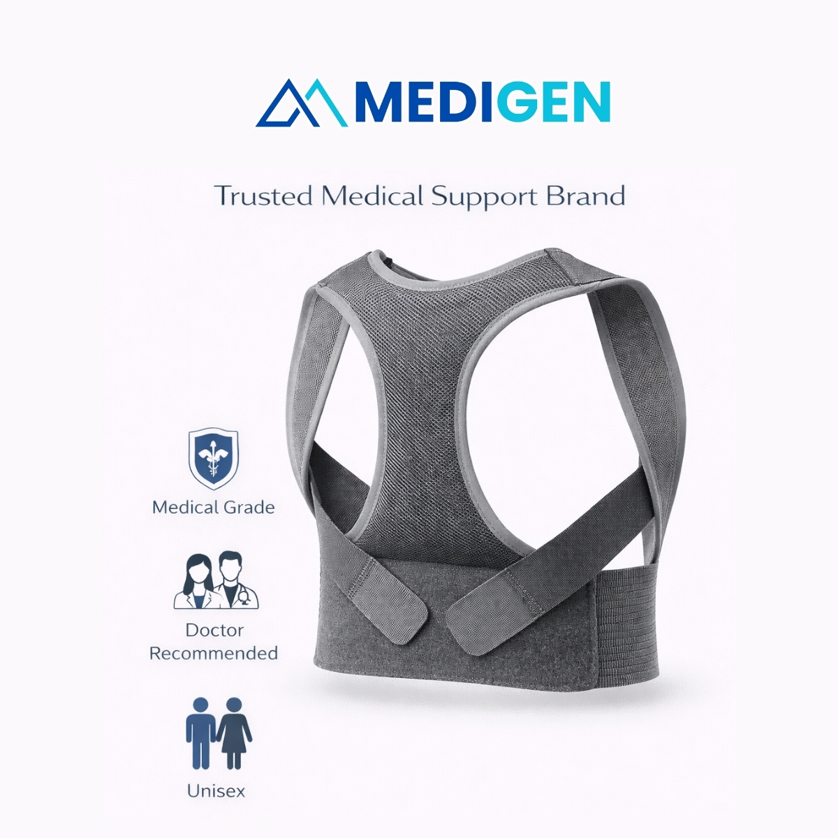 Breathable posture support belt for upper back alignment