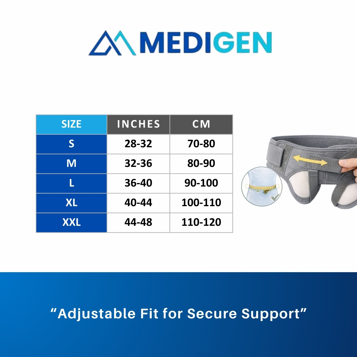 Medical grade hernia support belt for orthopedic care