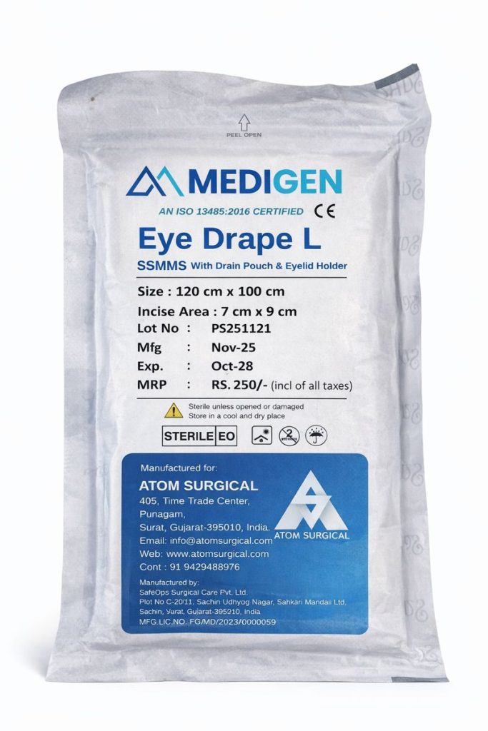 Medigen Eye L Drape for ophthalmic surgical procedures