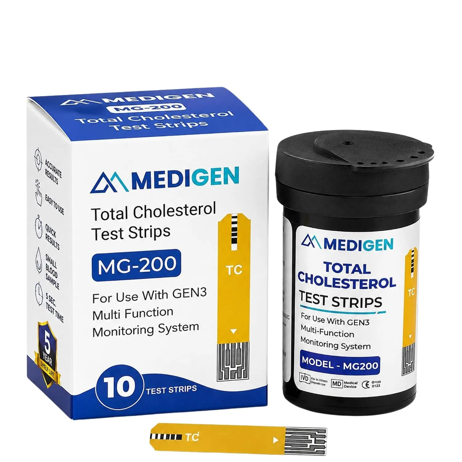 MEDIGEN Total Cholesterol Test Strips MG-200